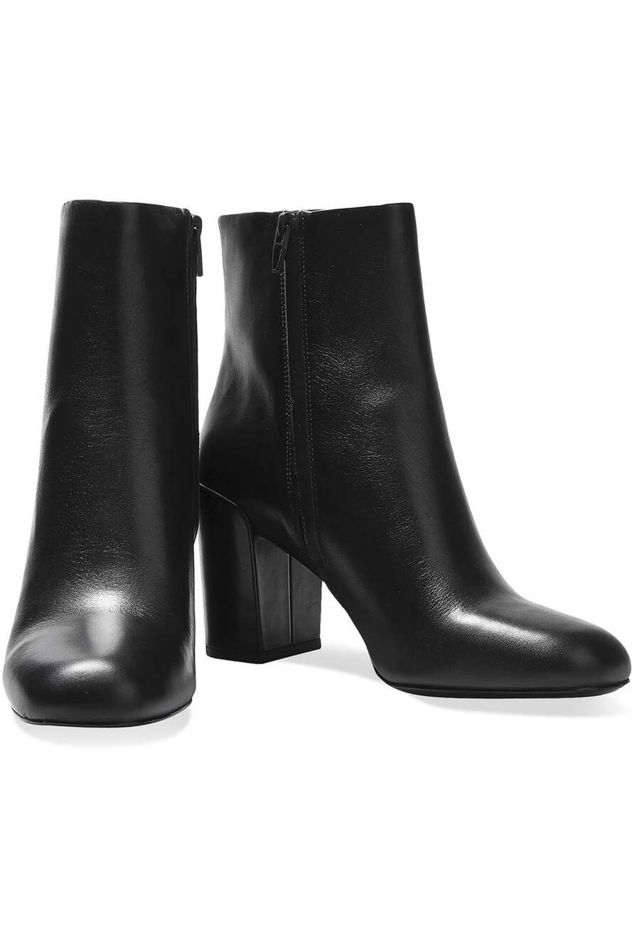 Alexander Wang Womens Boots Size 38 Hana Black Leather Block Heel Ankle Booties